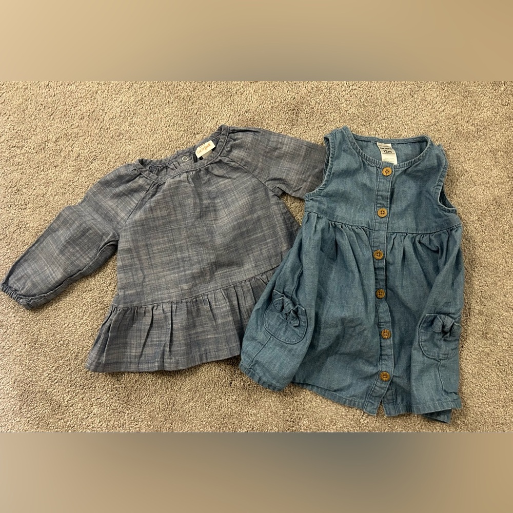 Baby Girl 12 Month Chambray Bundle. EUC.